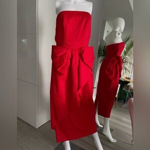 Vintage Nili Martin Red Strapless Bow Dress | Made in USA